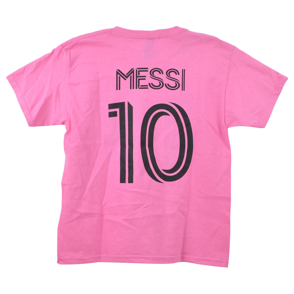 MLS Inter Miami Lionel Messi #10 Pink Youth Kids Soccer Futbol Tshirt Tee