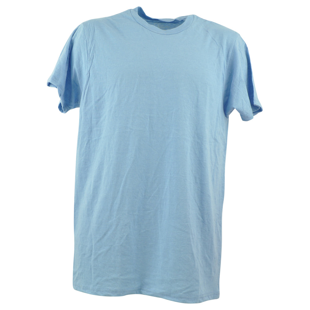 Wright Ditson Plain Blank Light Blue Short Seeve Crew Neck Tshirt Tee