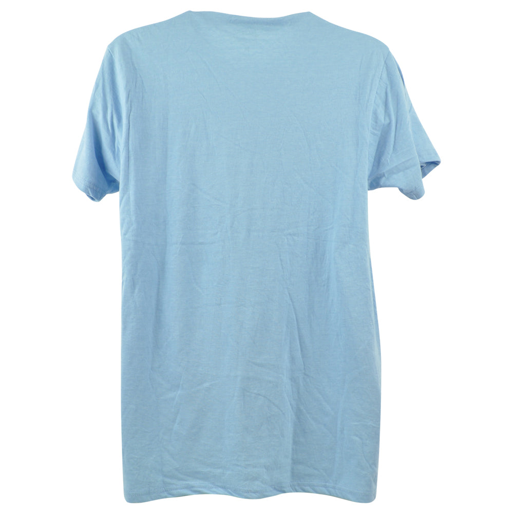 Wright Ditson Plain Blank Light Blue Short Seeve Crew Neck Tshirt Tee