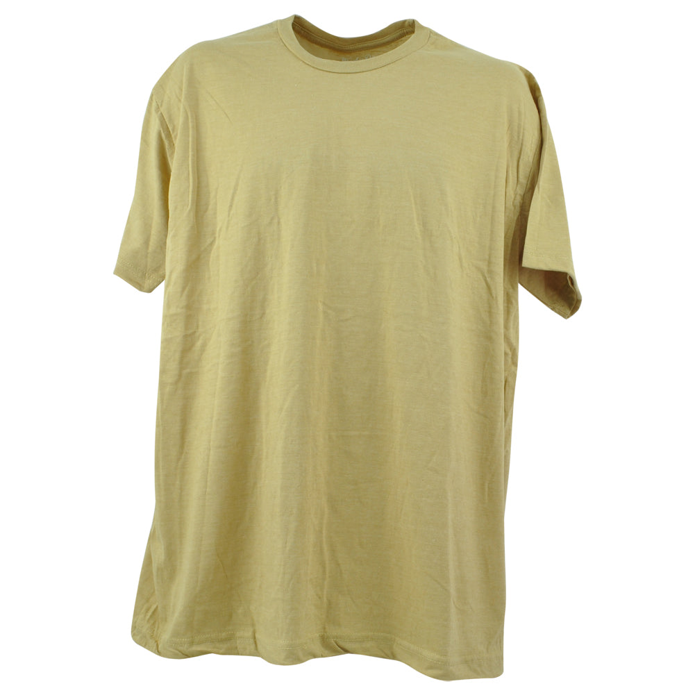 Wright Ditson Plain Blank Light Mustard Short Seeve Crew Neck Tshirt Tee