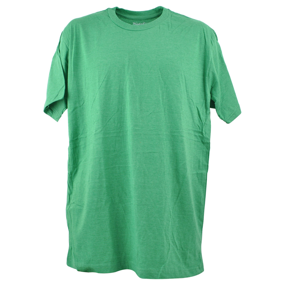 Wright Ditson Plain Blank Green Adults Short Seeve Crew Neck Tshirt Tee