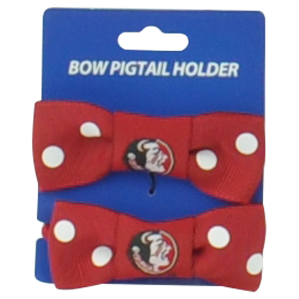 NCAA Florida State Seminoles Bow Pigtail Holder Hair Game Day Women Accessories