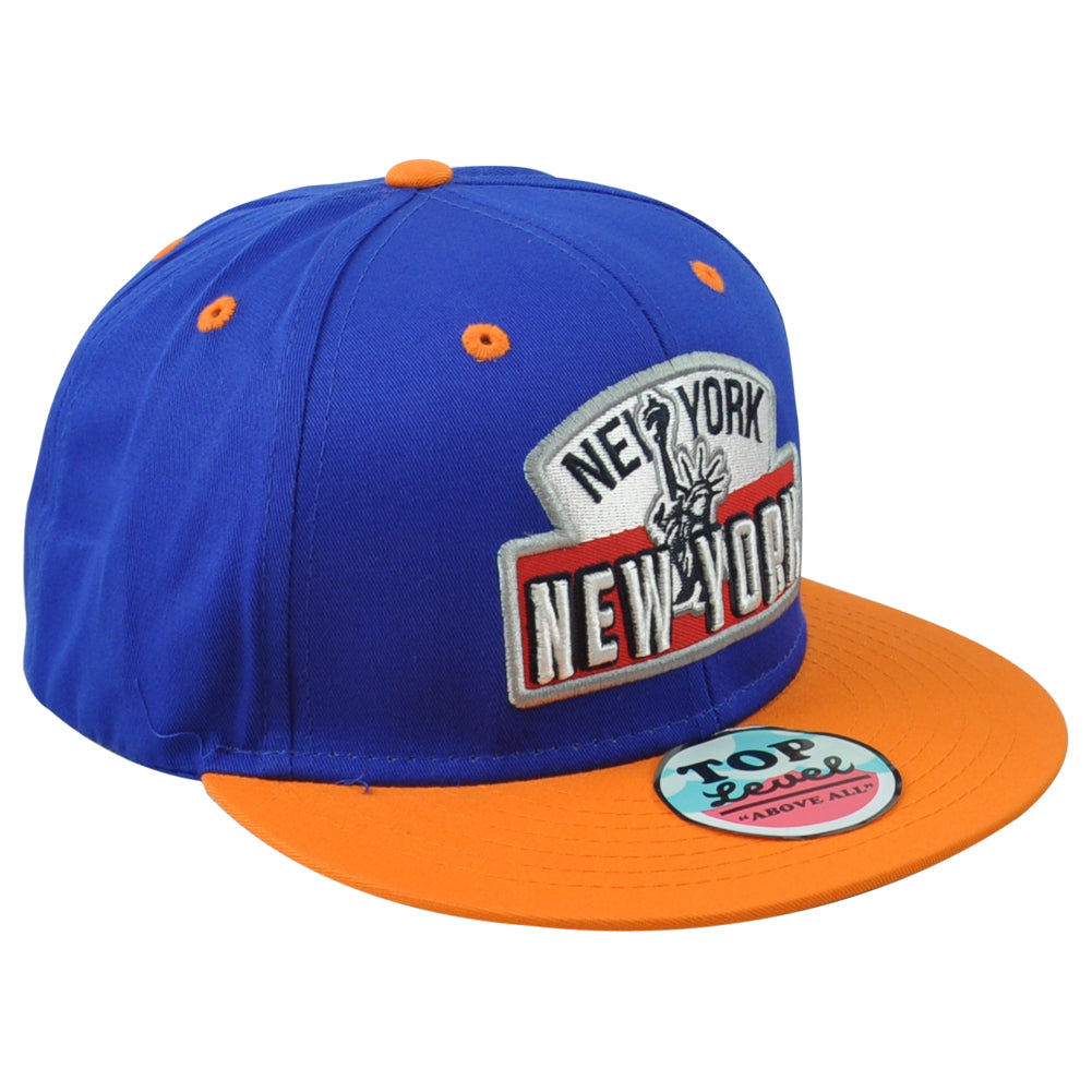 Top Level New York City State Statue Of Liberty Flat Bill Adult Snapback Hat Cap