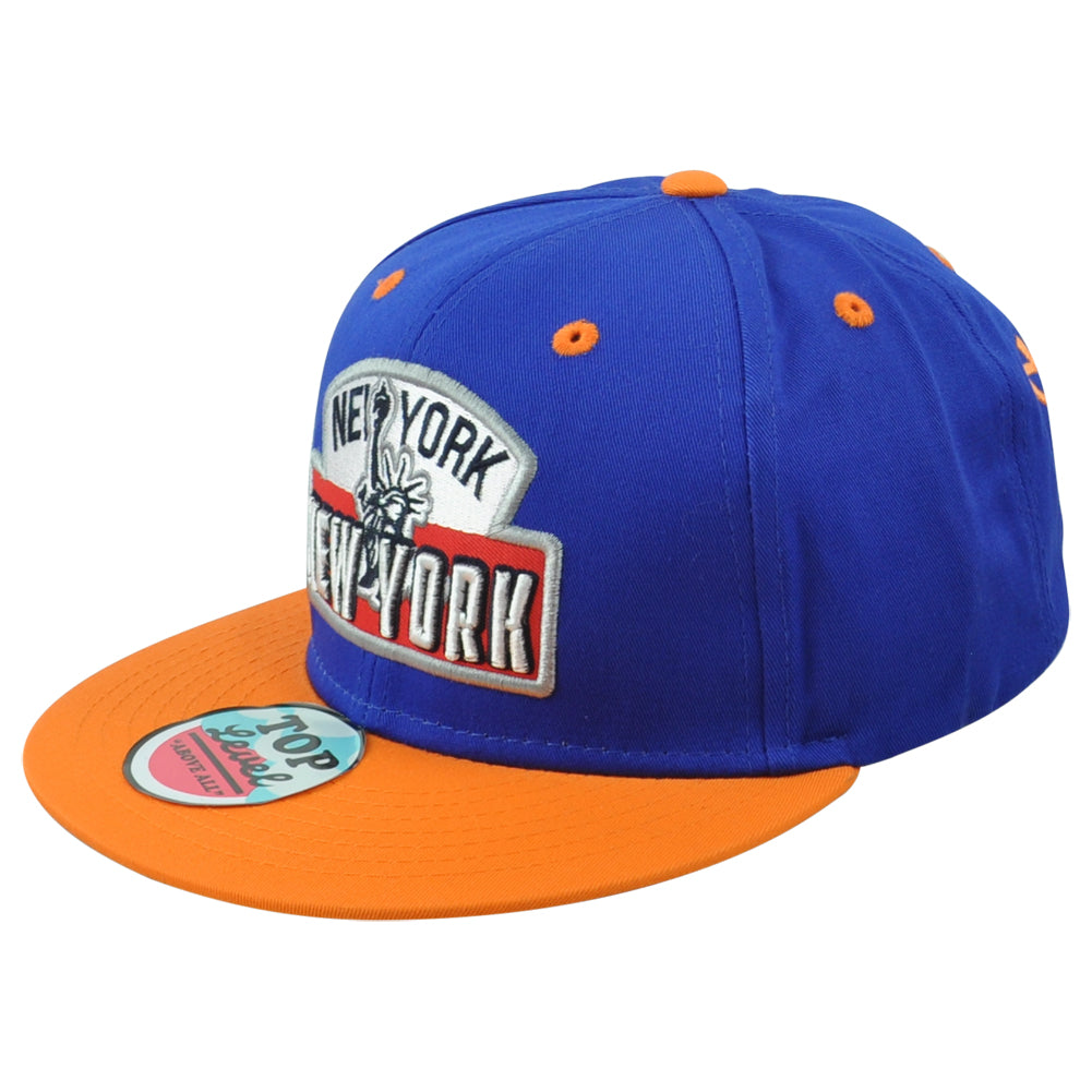 Top Level New York City State Statue Of Liberty Flat Bill Adult Snapback Hat Cap