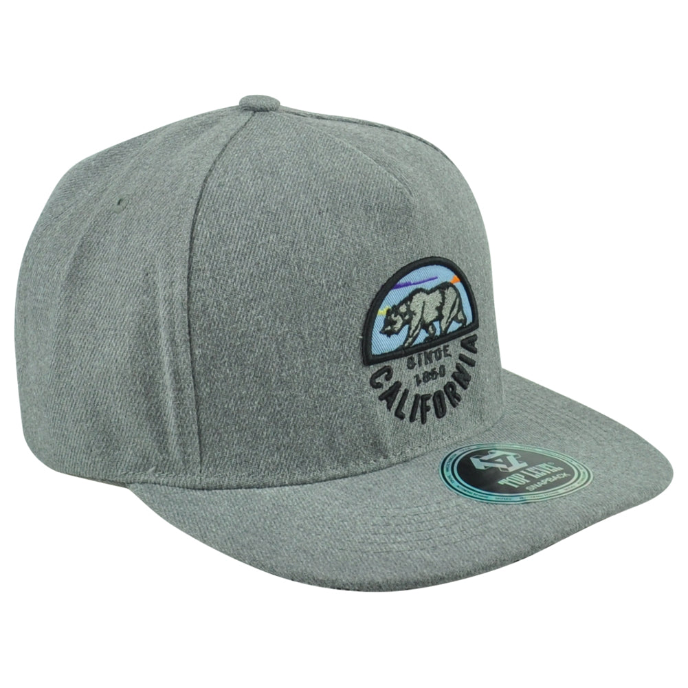 Top Level California Cali Bear Logo 1860 State Flat Bill Adults Snapback Hat Cap