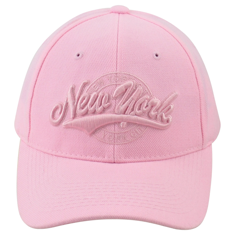 New York City NY State Pink Adjustable Curved Bill Adults Structured Hat Cap