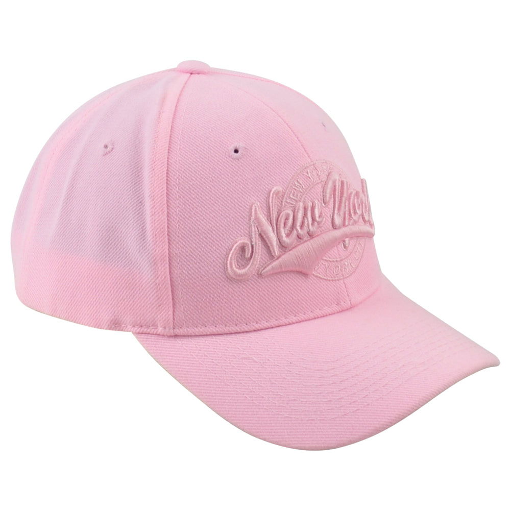 New York City NY State Pink Adjustable Curved Bill Adults Structured Hat Cap