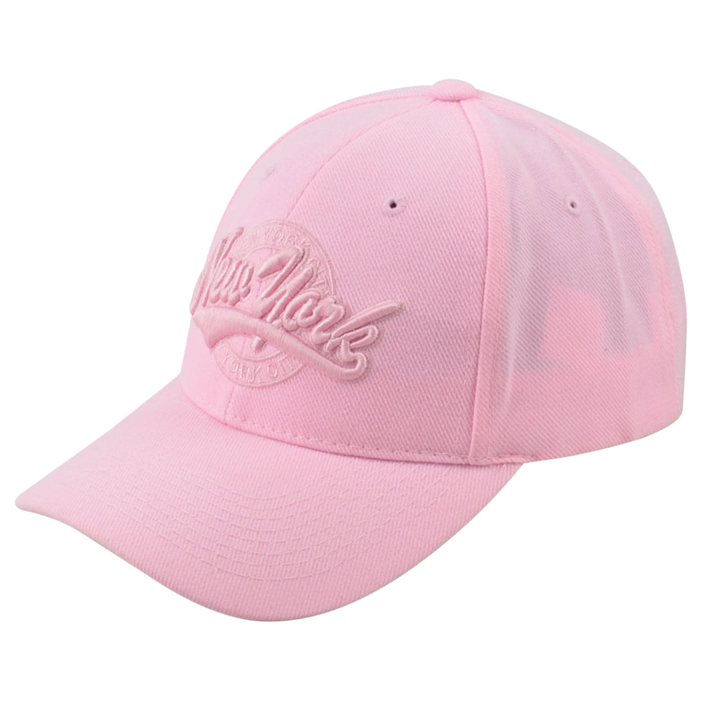 New York City NY State Pink Adjustable Curved Bill Adults Structured Hat Cap