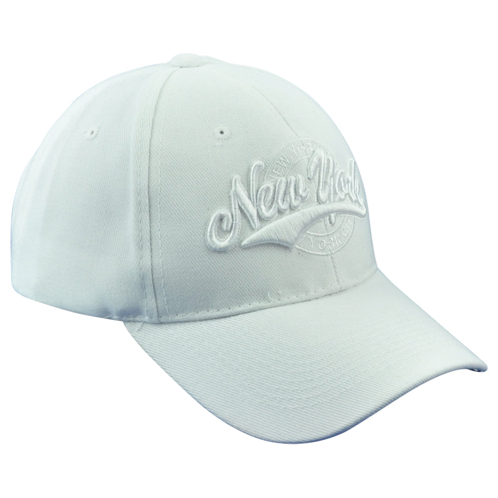 New York City NY State White Adjustable Curved Bill Adults Structured Hat Cap