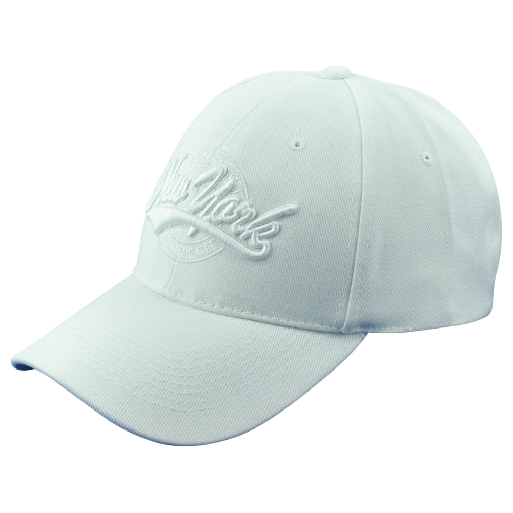 New York City NY State White Adjustable Curved Bill Adults Structured Hat Cap
