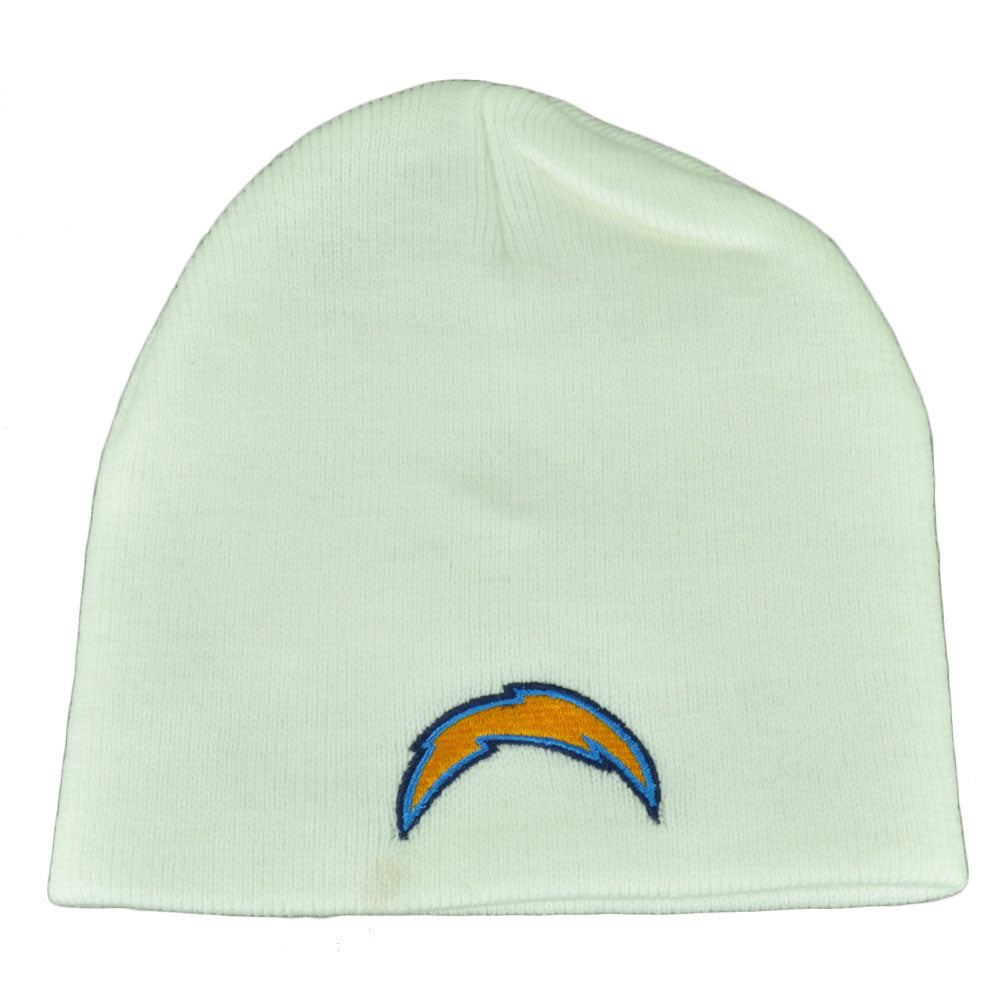 NFL San Diego Chargers Cuffless White Toque Beanie Knit Winter Sport Skully Hat