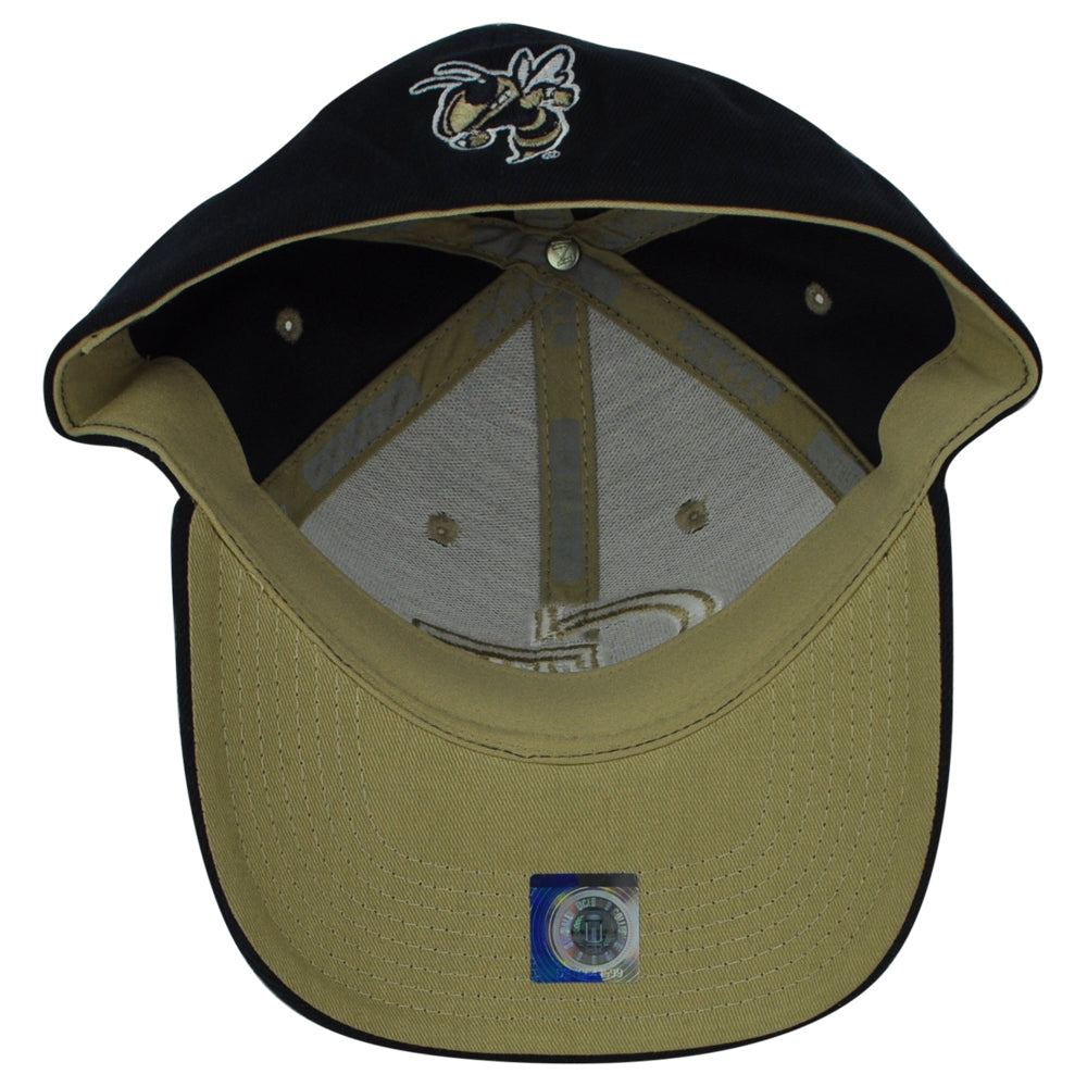 NCAA Zephyr Georgia Tech Yellow Jackets Buzz Flex Fit Stretch M/L Navy Hat Cap