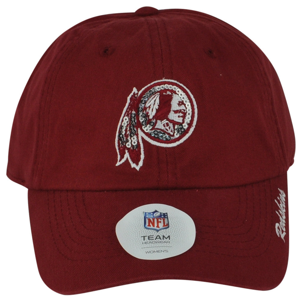 NFL Washington Redskins Sparkle Womens Curved Bill Washed Adjustable Hat Cap