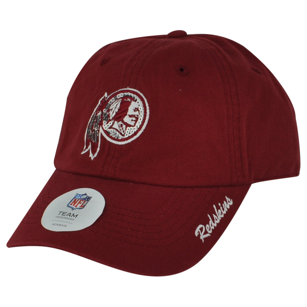 NFL Washington Redskins Sparkle Womens Curved Bill Washed Adjustable Hat Cap