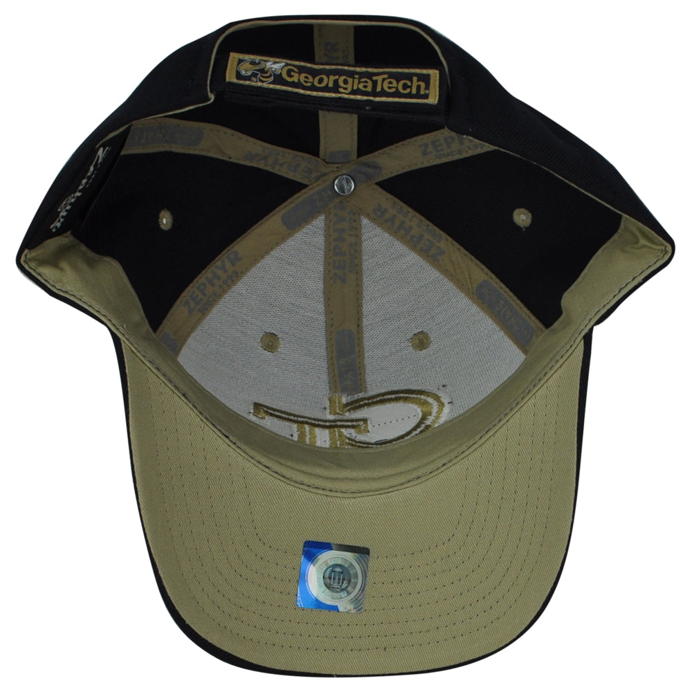 NCAA Zephyr Georgia Tech Yellow Jackets Buzz Curved Bill Men Adjustable Hat Cap