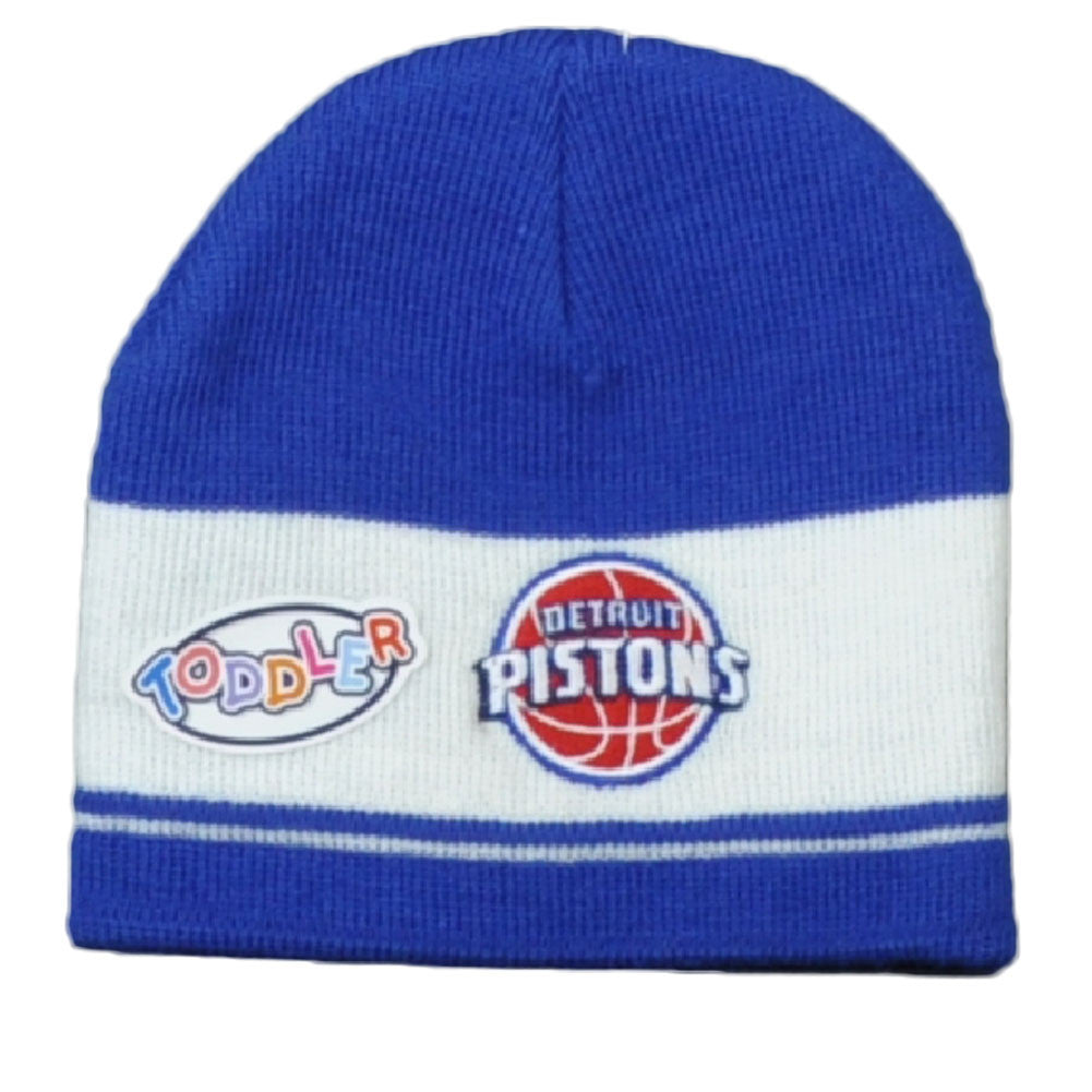 NBA Detroit Pistons Toddler Knit Beanie Kids Blue White Hat Cuffless Winter