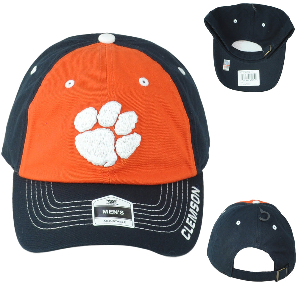 NCAA Clemson Tigers Two Colors Relaxed Curved Bill Adjustable Adults Hat Cap