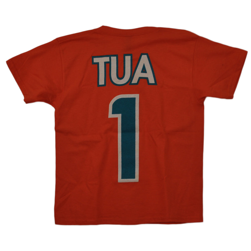 Miami Dolphins Football Tua Tagovailoa #1 Teal Youth Kids Tshirt Tee