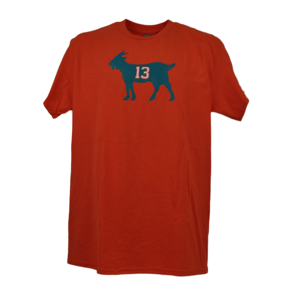 Miami Dolphins Football Dan Marino #13 Goat Orange Short Sleeve Tshirt Tee