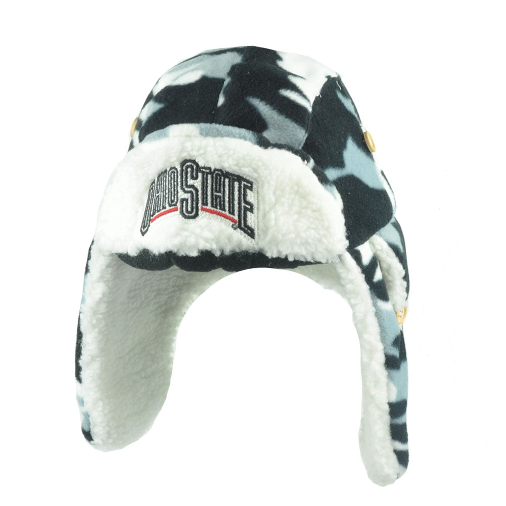 NCAA Ohio State Buckeyes Camouflage Trooper Fleece Camo Ear Flap Knit Smuggler