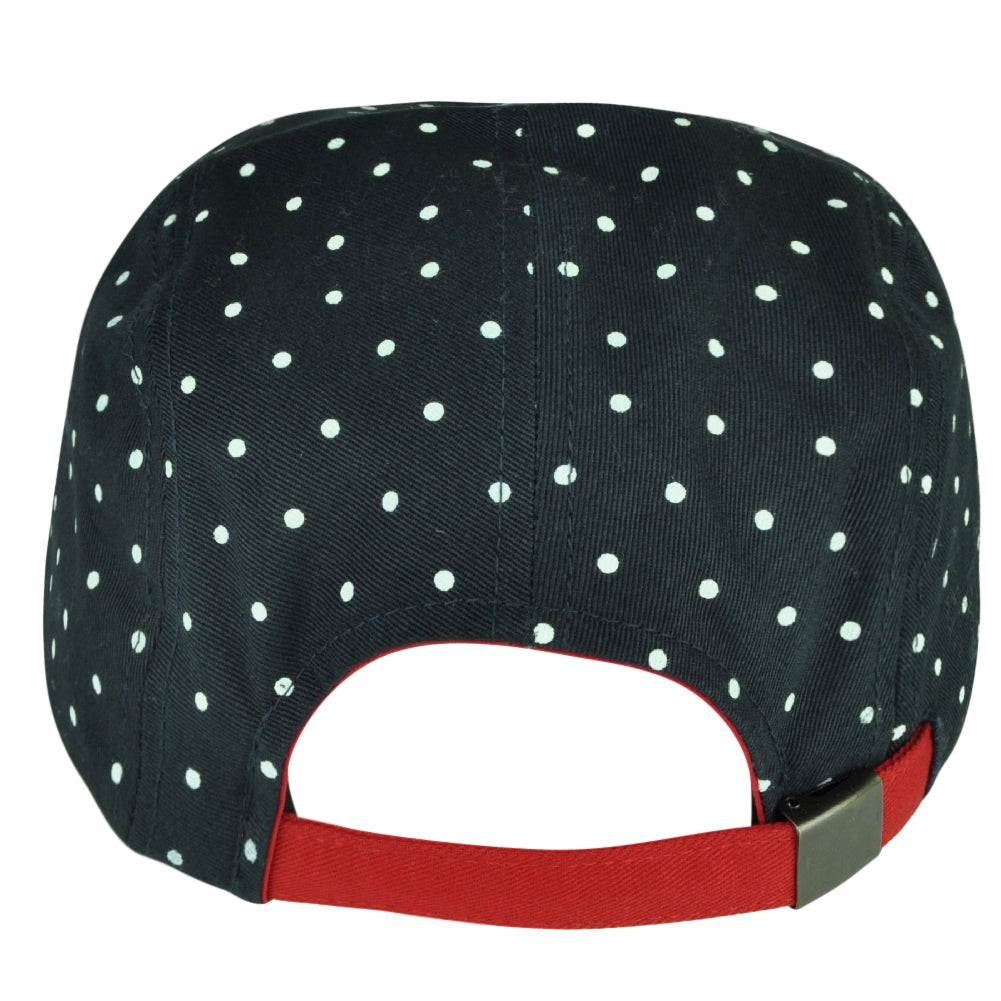 American Needle Polka Dot Fatigue Navy Red Sun Buckle Hat Cap Brand Flat Bill