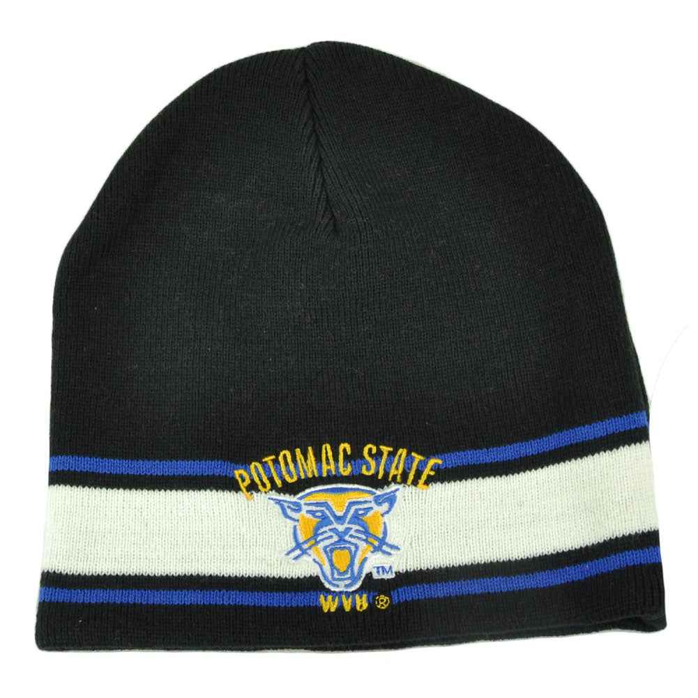 NCAA West Virginia Mountaineers Potomac State Cuffless Striped Knit Beanie Hat