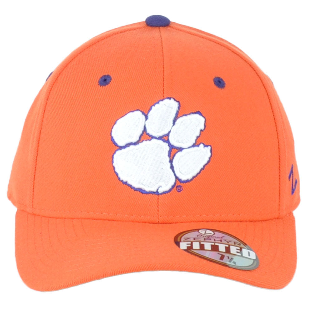 NCAA Zephyr Clemson Tigers Orange Adult Men Flat Bill Fitted Size Hat Cap