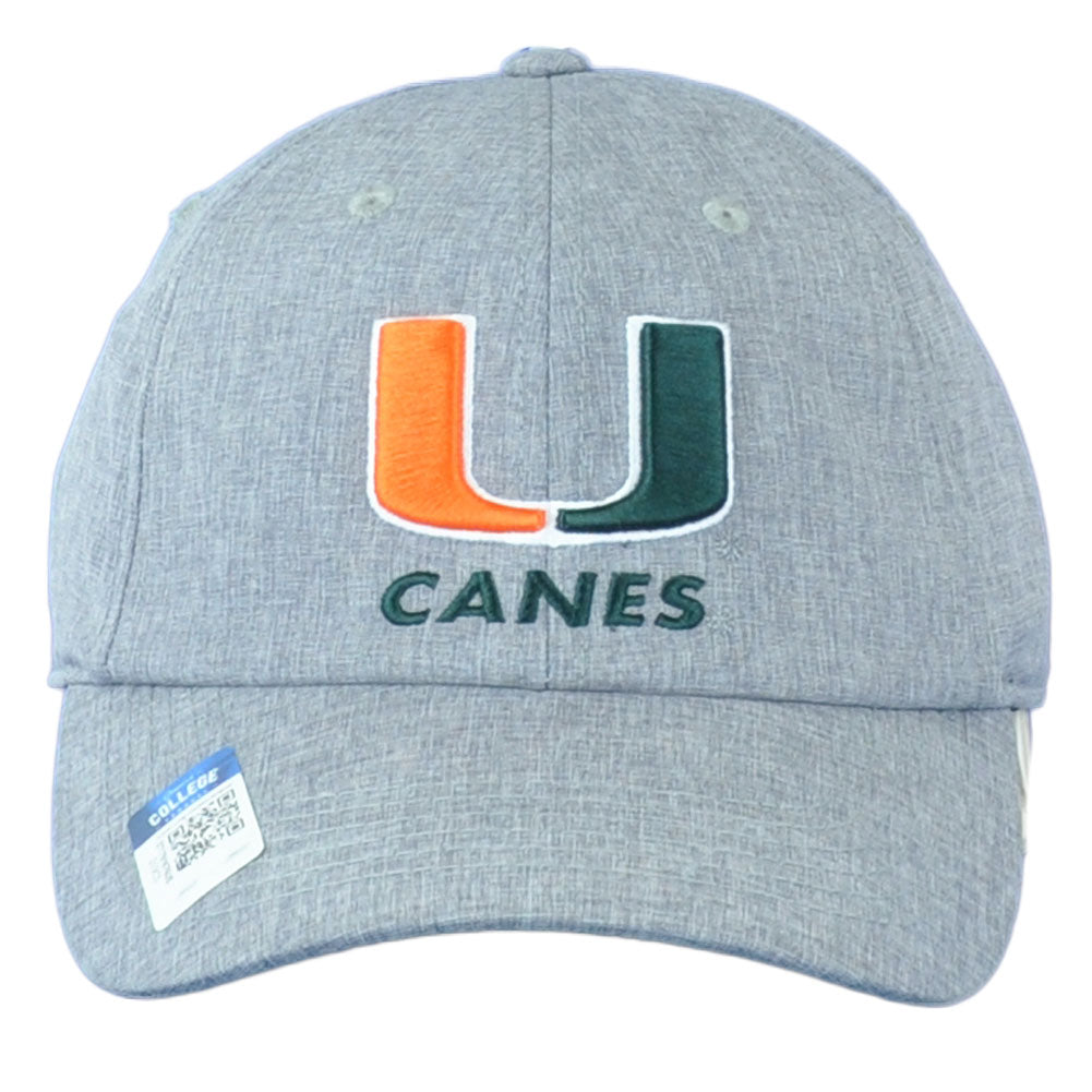 NCAA Captivating Miami Hurricanes Relaxed Curved Bill Gray Adjustable Hat Cap