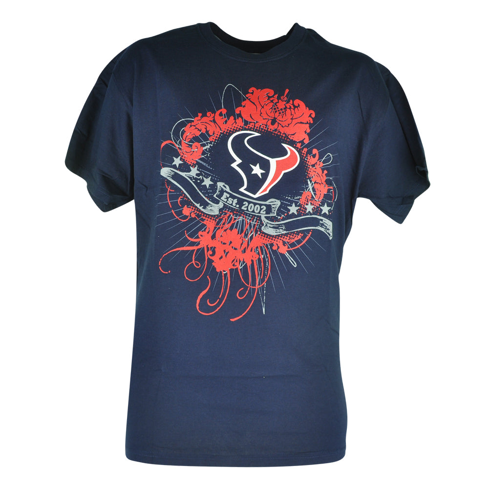 NFL Houston Texans Blitz Football Graphic Tshirt Navy Blue Tee Mens Shirt