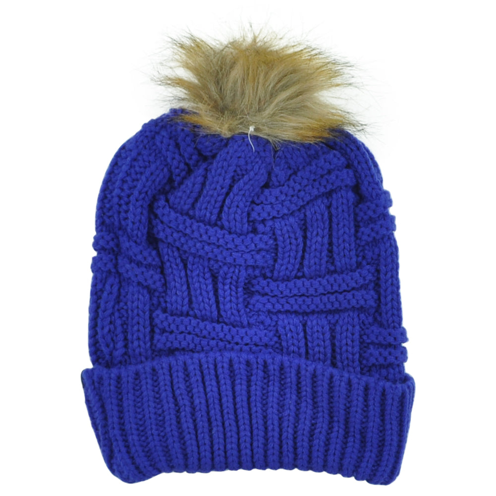 NCAA Zephyr Duke Devils Royal Blue Adults Pom Pom Winter Cuffed Knit Beanie Hat