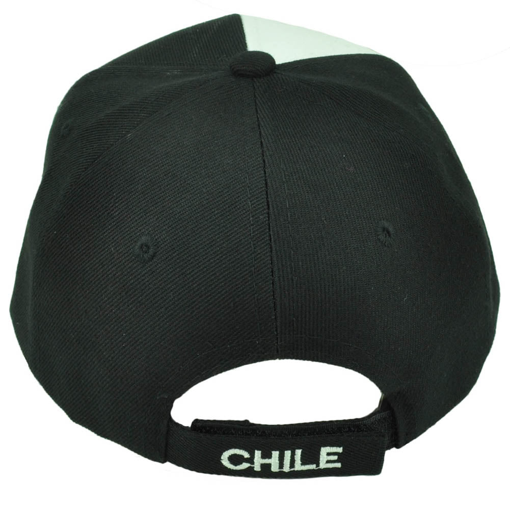 Chile Country Flag Black White Hat Cap Gorra Curved Bill Adjustable Chileans