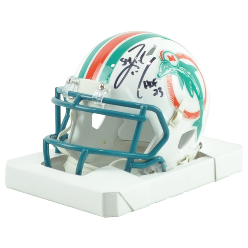 NFL Miami Dolphins Zach Thomas #23 Autograph Riddell Mini Helmet Speed HOF White