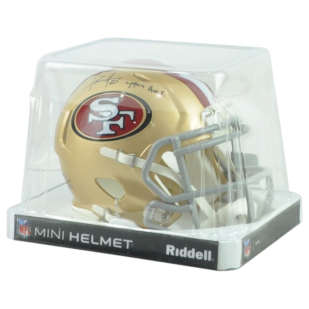 NFL San Francisco 49ers Frank Gore Autograph Riddell Mini Helmet Speed HOF Gold