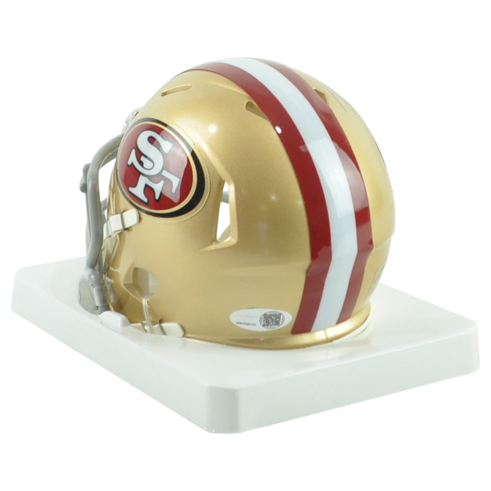 NFL San Francisco 49ers Frank Gore Autograph Riddell Mini Helmet Speed HOF Gold