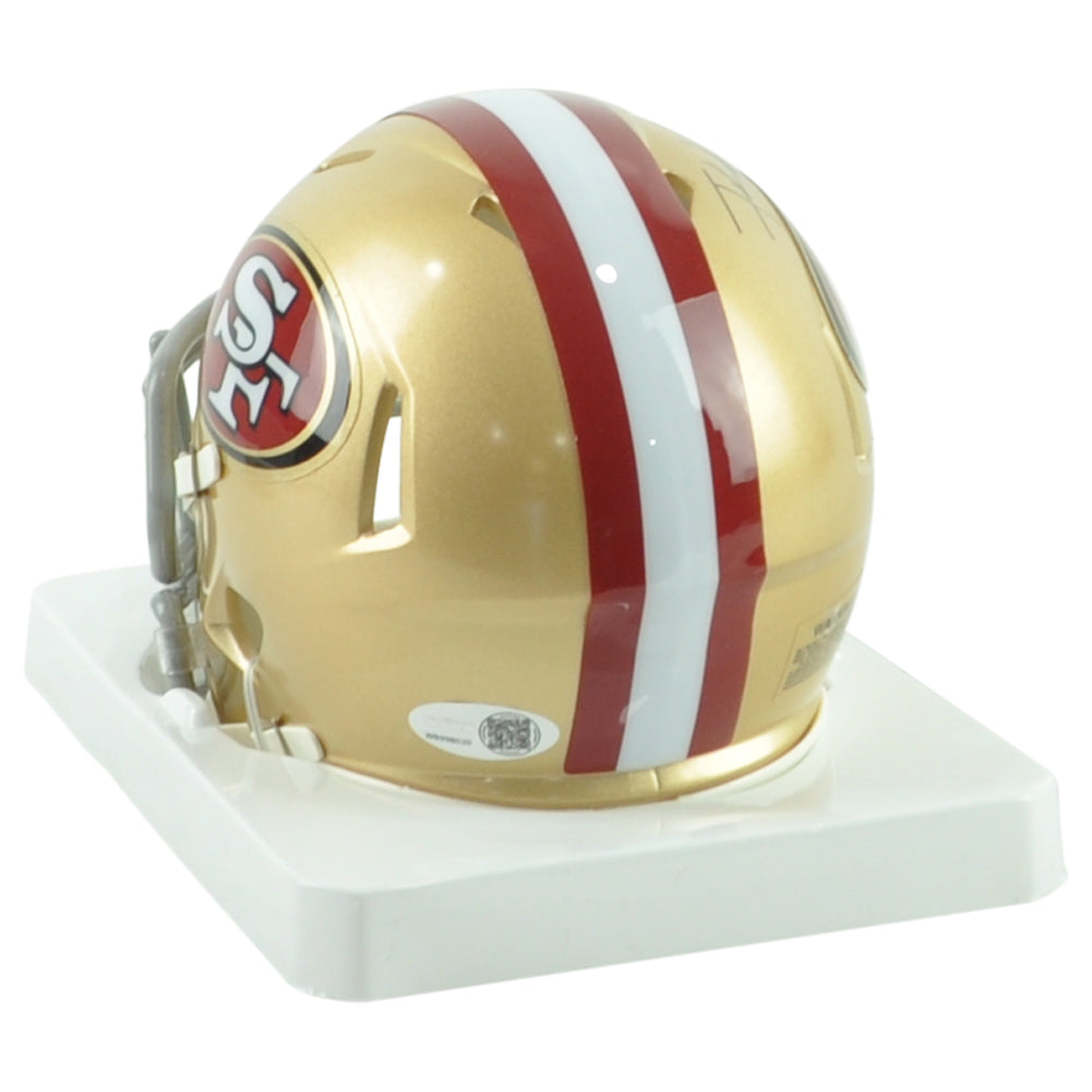 NFL San Francisco 49ers Frank Gore Autograph Riddell Mini Helmet Speed HOF Gold