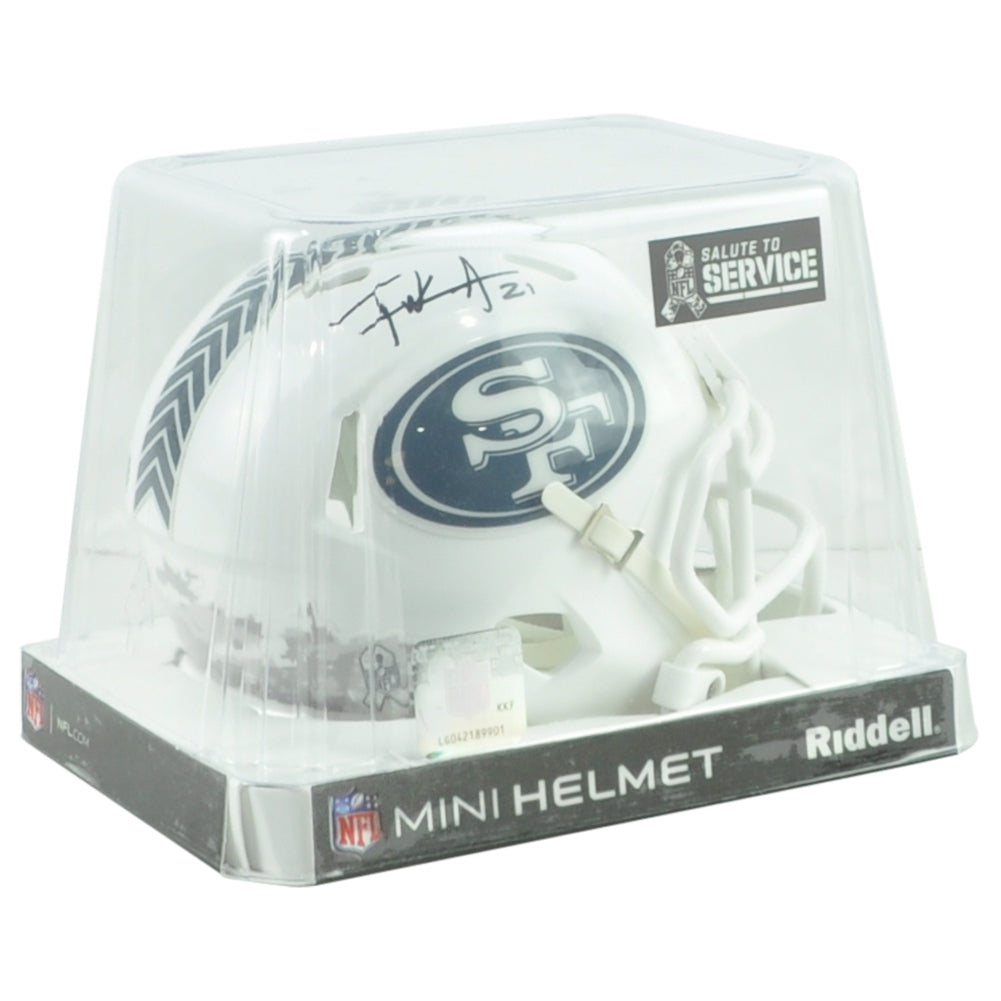 NFL San Francisco 49ers Frank Gore Autograph Mini Helmet White Salute To Service