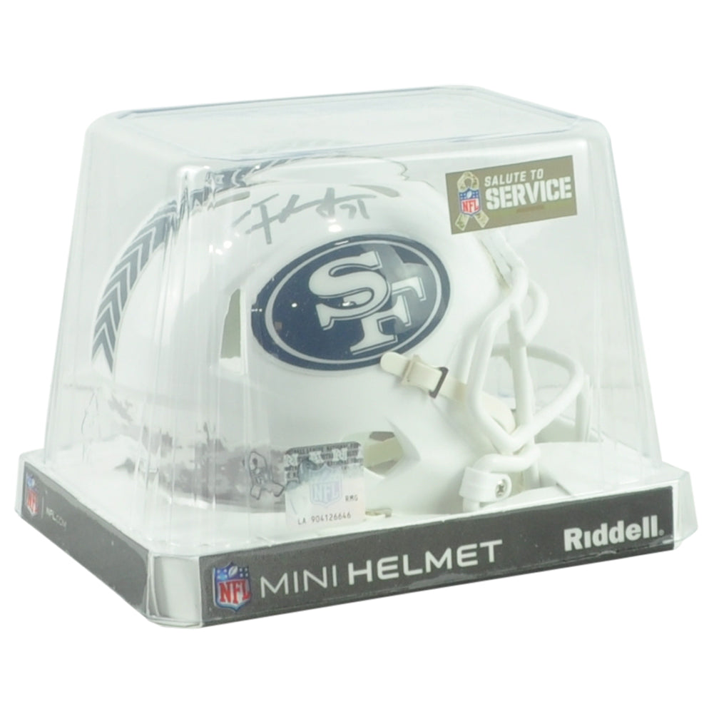 NFL San Francisco 49ers Frank Gore Signed Autograph Mini Helmet White Salute