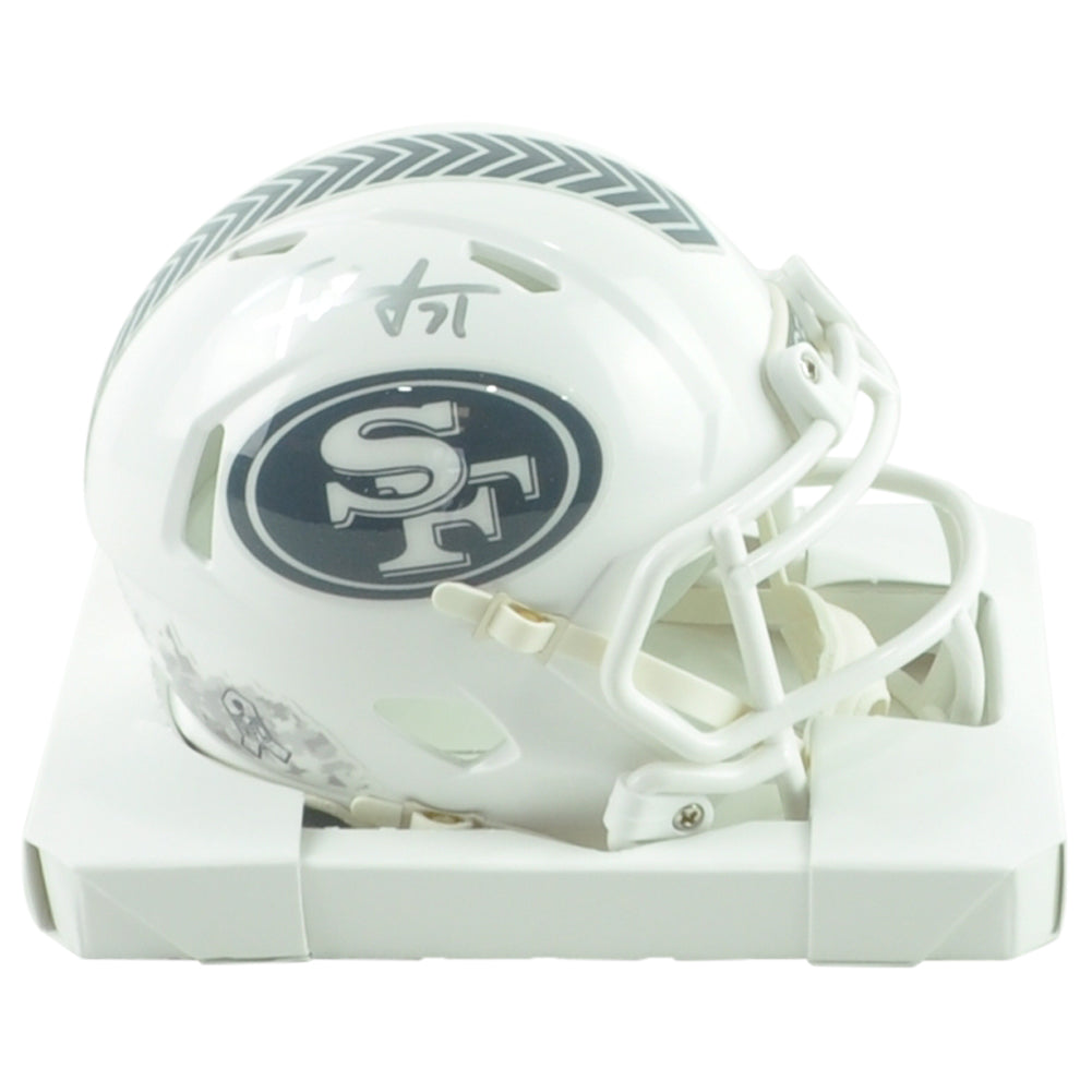 NFL San Francisco 49ers Frank Gore Signed Autograph Mini Helmet White Salute