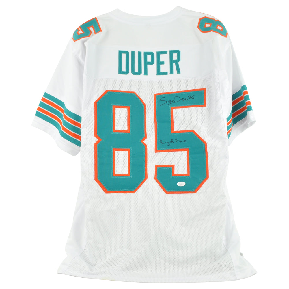 NFL Miami Dolphins Mark Duper #85 Jersey Replica Signed JSA Ring Of Hono