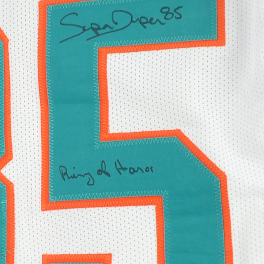 NFL Miami Dolphins Mark Duper #85 Jersey Replica Signed JSA Ring Of Hono