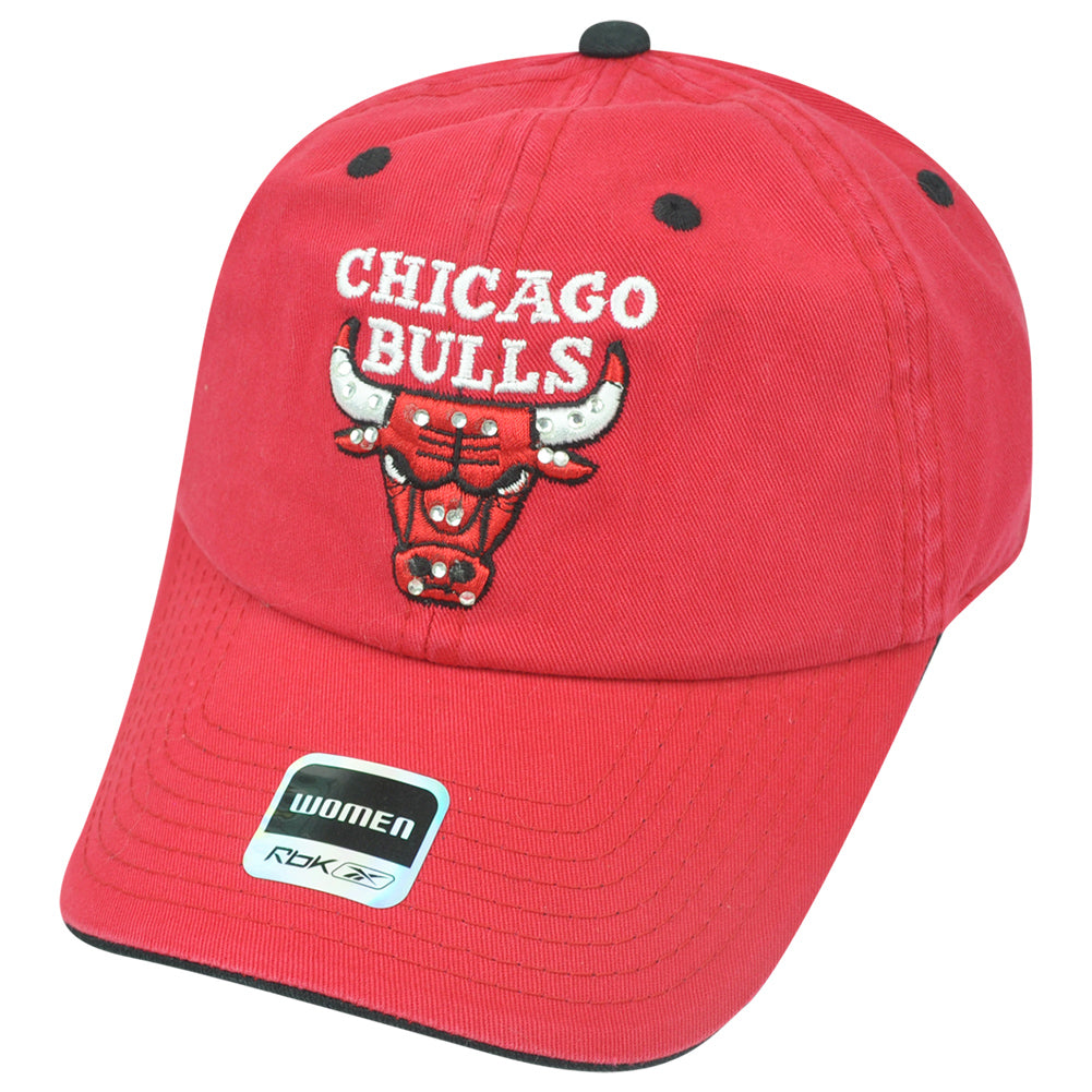 NBA Adidas Chicago Bulls Women Rhinestone Relaxed Hat Cap Sun Buckle Superstar