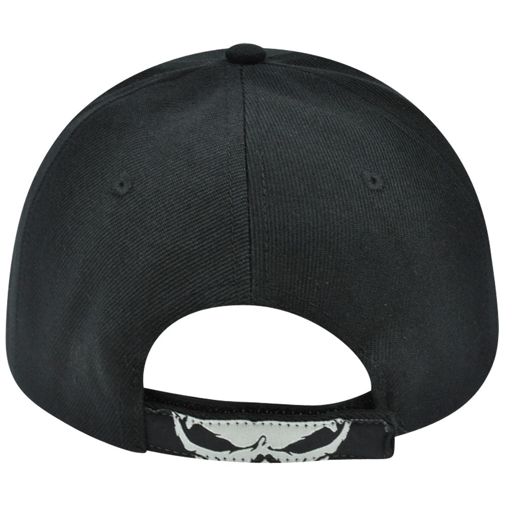 Skull Roses Darkness Death Adjustable Acrylic Stoned To The Bone Hat Cap