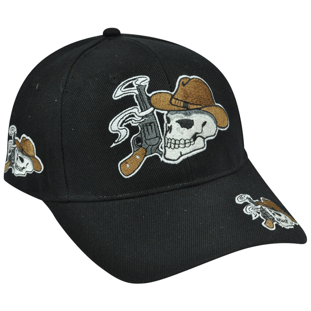 Stoned To The Bone Hat Cap Cowboy Skulls Heads Guns Adjustable Acrylic