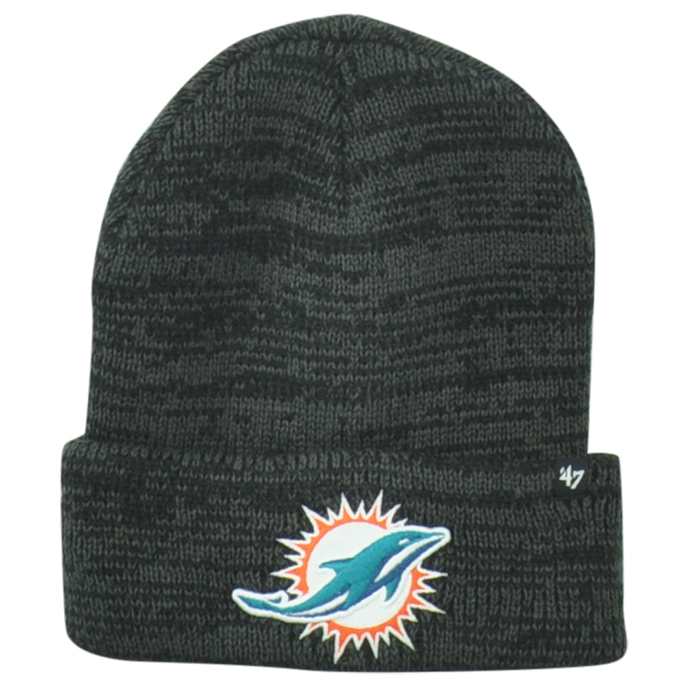NFL Miami Dolphins '47 Brand Forty Seven Cuffed Knit Beanie Adult Charcoal Black