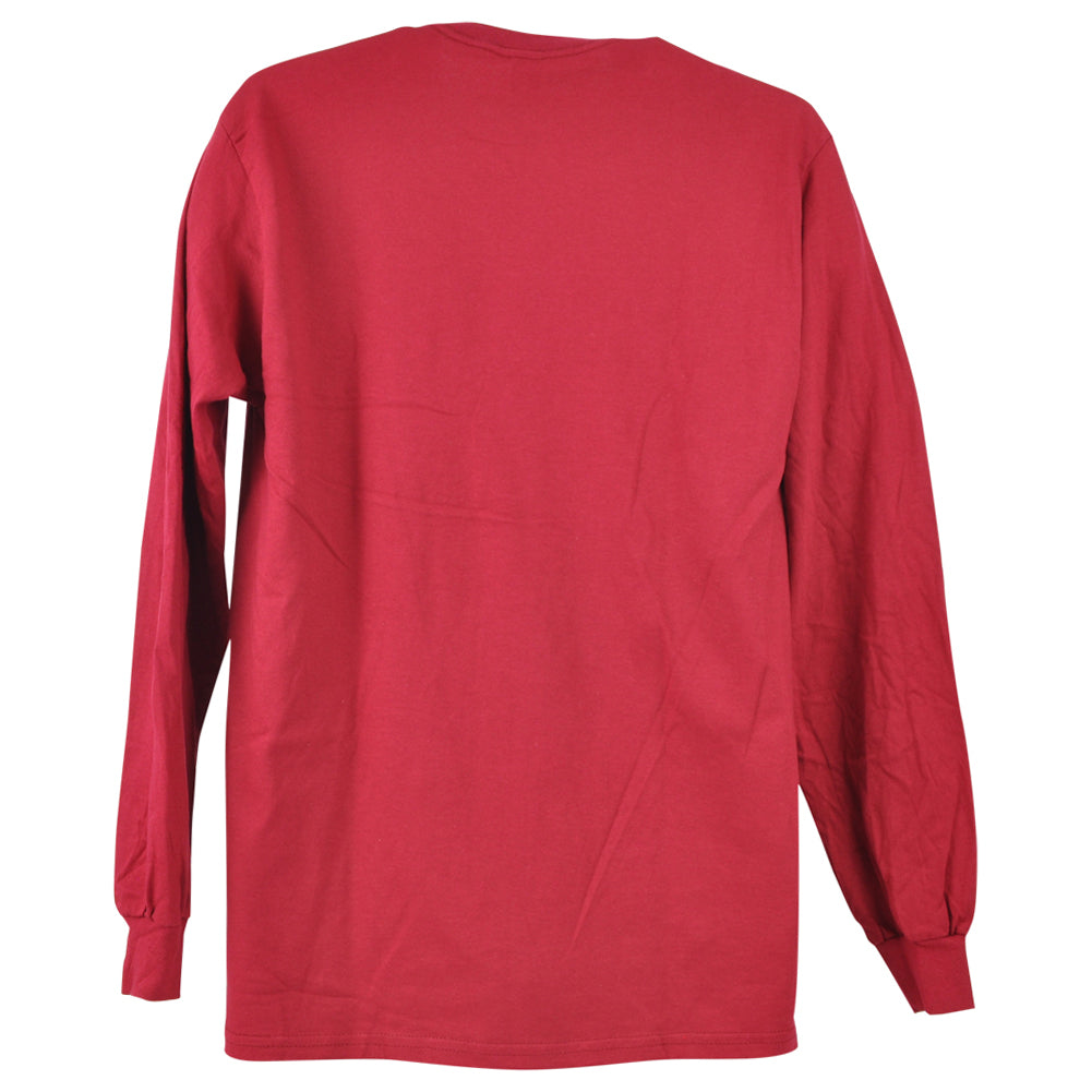NCAA Iowa State Cyclones Long Sleeve Crew Neck Adults Man Red TShirt Tee