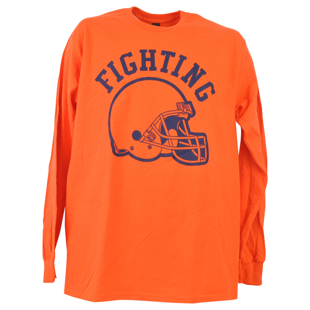 NCAA Illinois Fighting Illini Long Sleeve Crew Neck Adults Man Tshirt Tee
