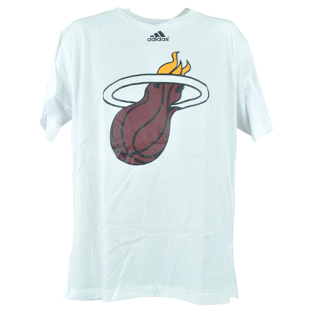 NBA Adidas Miami Heat Logo White Adults Short Sleeve Adults Man Tshirt Tee