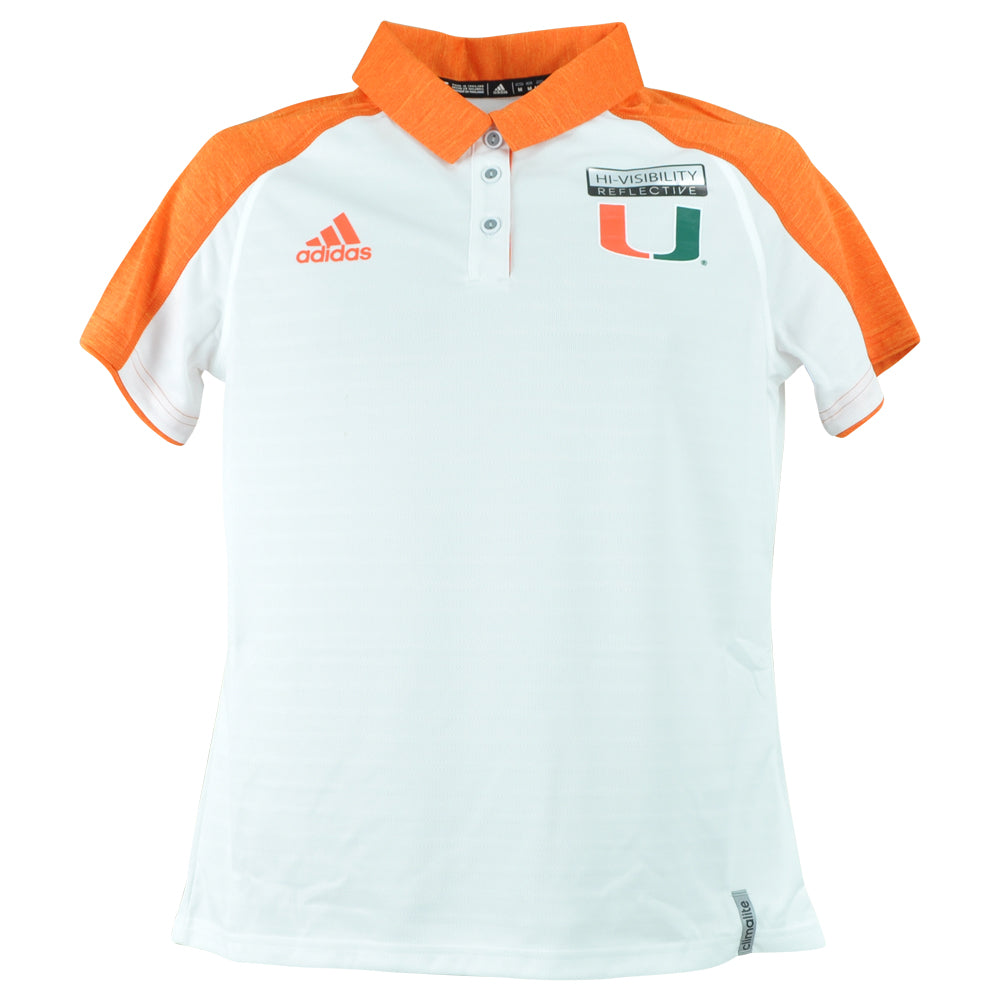 NCAA Adidas Miami Hurricanes Womens Ladies Coaches Climate Polo Shirt