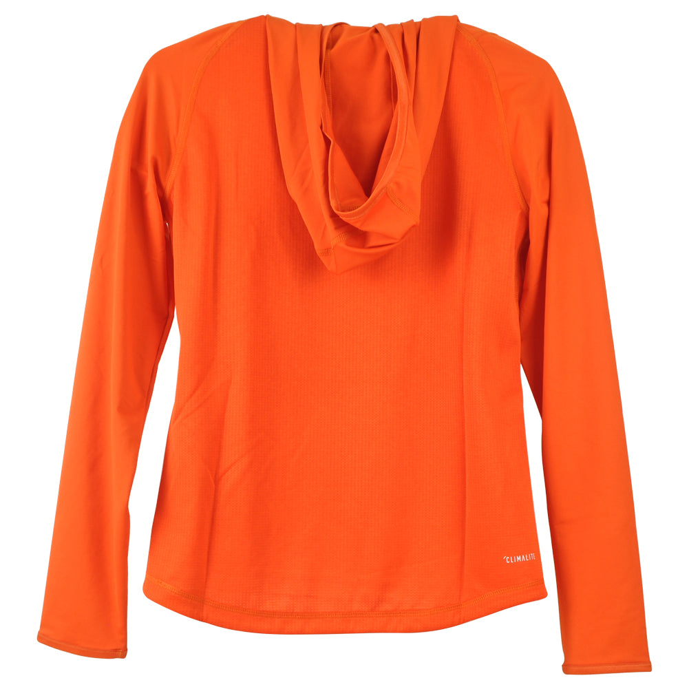 NCAA Adidas Miami Hurricanes Womens Ladies Dry Fit Long Sleeve Hooded Tshirt