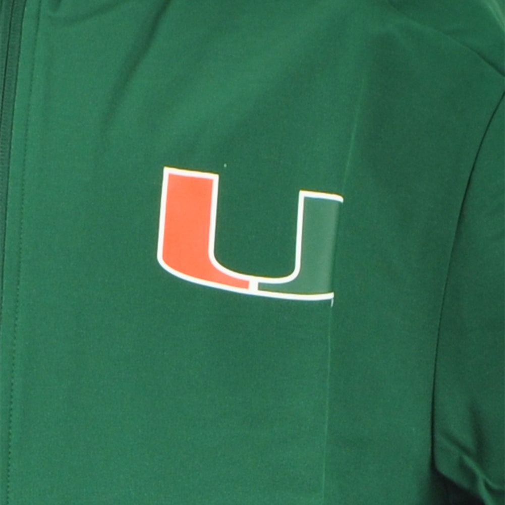 NCAA Adidas Miami Hurricanes Green Squad Windbreaker Adults Jacket Sweater